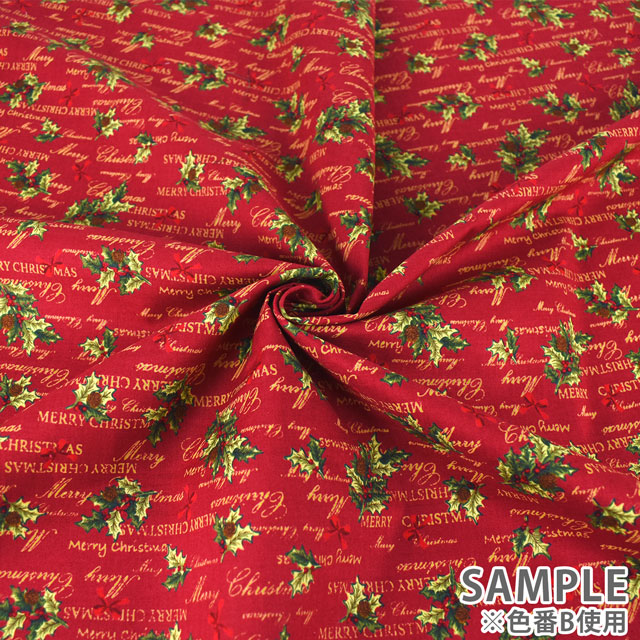 生地 クリスマスプリント ヒイラギ/スケア(HSK644) A.ホワイト 99Zz99_
