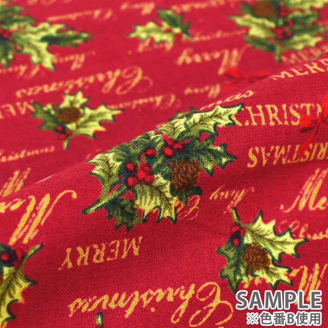 生地 クリスマスプリント ヒイラギ/スケア(HSK644) A.ホワイト 99Zz99_
