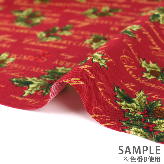 生地 クリスマスプリント ヒイラギ/スケア(HSK644) A.ホワイト 99Zz99_