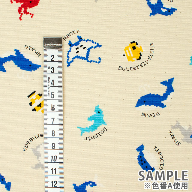 生地 オックスプリント 海の生きもの(HSK710) B.ブルー 99Zz99_
