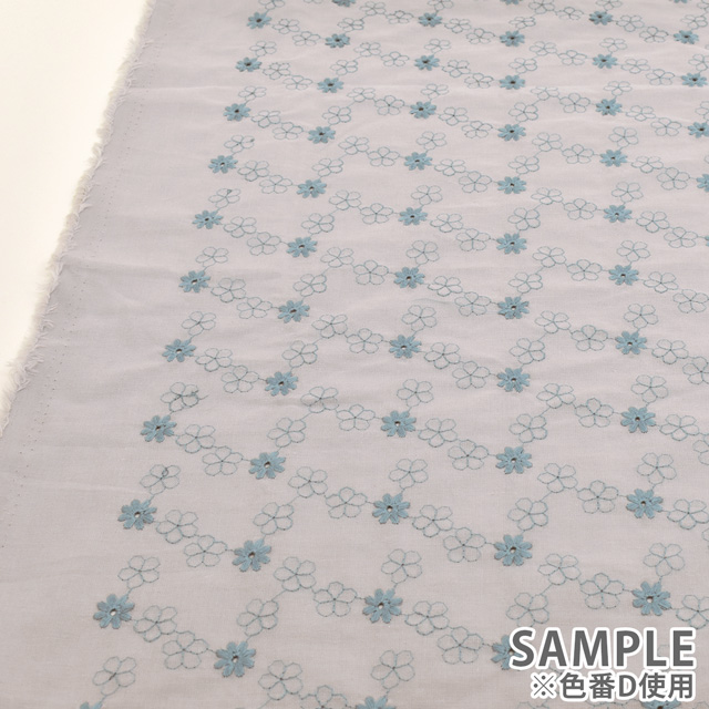生地 C/Lシーチング刺繍(HSK542) D.グレー 99Zz99_