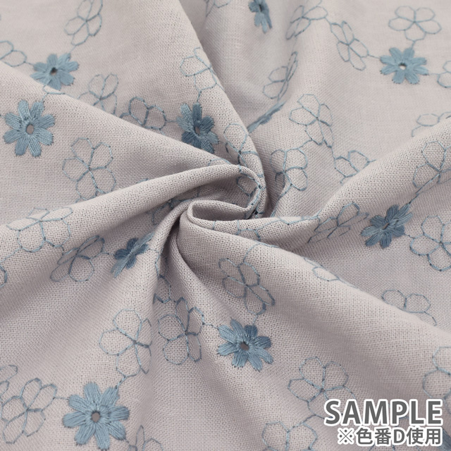 生地 C/Lシーチング刺繍(HSK542) D.グレー 99Zz99_