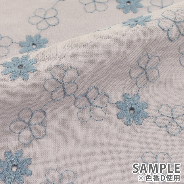 生地 C/Lシーチング刺繍(HSK542) D.グレー 99Zz99_