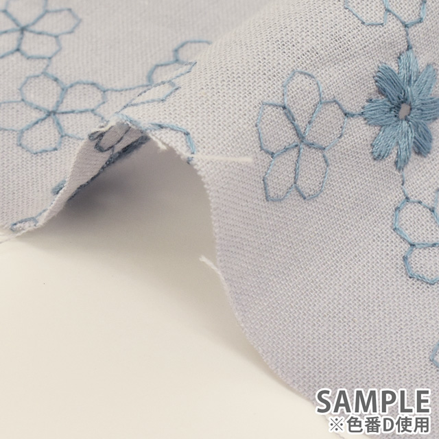 生地 C/Lシーチング刺繍(HSK542) D.グレー 99Zz99_