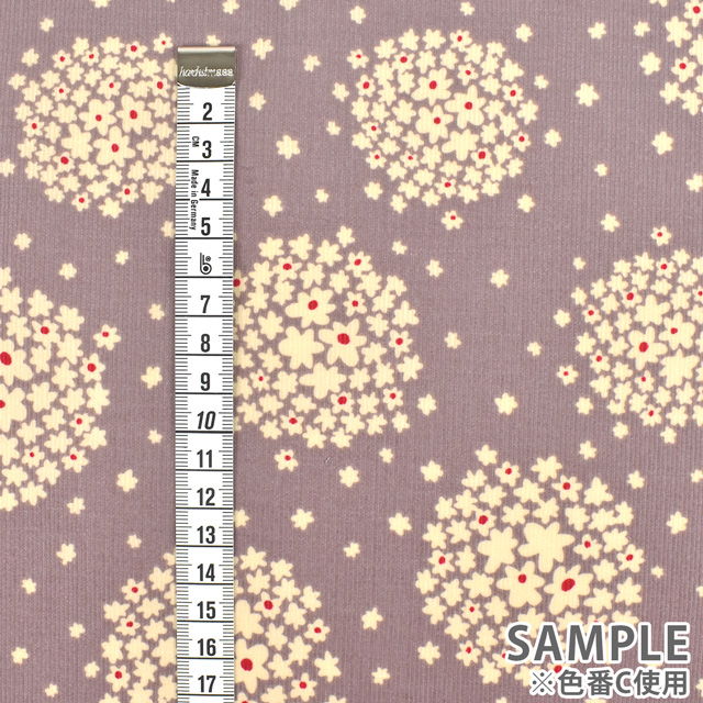 生地 シャツコールプリント/コーデュロイ(HSK569) C.スモークパープル 09Bl24_