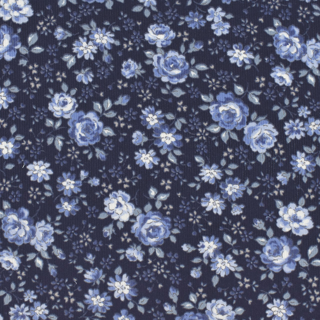 生地 シャツコールプリント/コーデュロイ(HSK572) E.ネイビー 99Zz99_