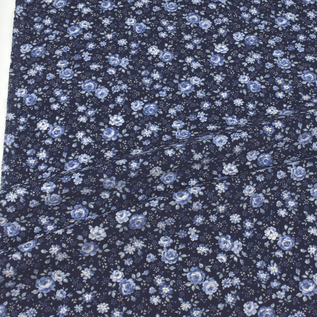 生地 シャツコールプリント/コーデュロイ(HSK572) E.ネイビー 99Zz99_