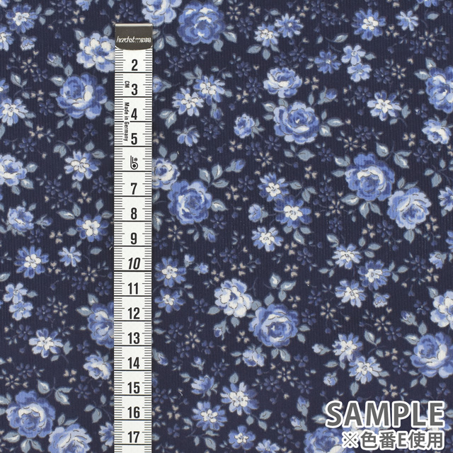 生地 シャツコールプリント/コーデュロイ(HSK572) E.ネイビー 99Zz99_
