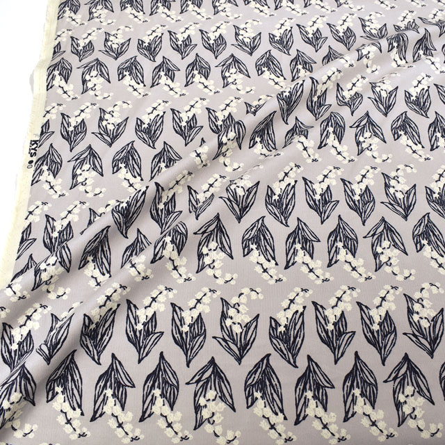 生地 シャツコールプリント すずらん(HSK638) E.グリーン 09Bl24_