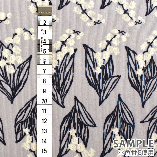 生地 シャツコールプリント すずらん(HSK638) E.グリーン 09Bl24_