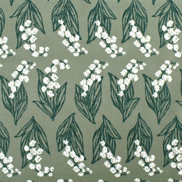 生地 シャツコールプリント すずらん(HSK638) E.グリーン 09Bl24_