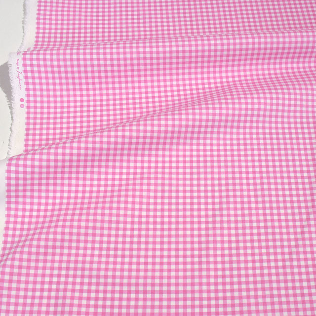生地 オックスチェックプリント(HSK970) 1.ピンク 09Bk22_