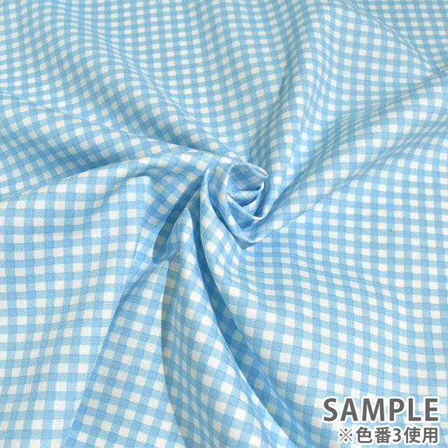 生地 オックスチェックプリント(HSK970) 1.ピンク 09Bk22_