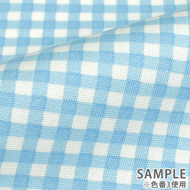 生地 オックスチェックプリント(HSK970) 1.ピンク 09Bk22_