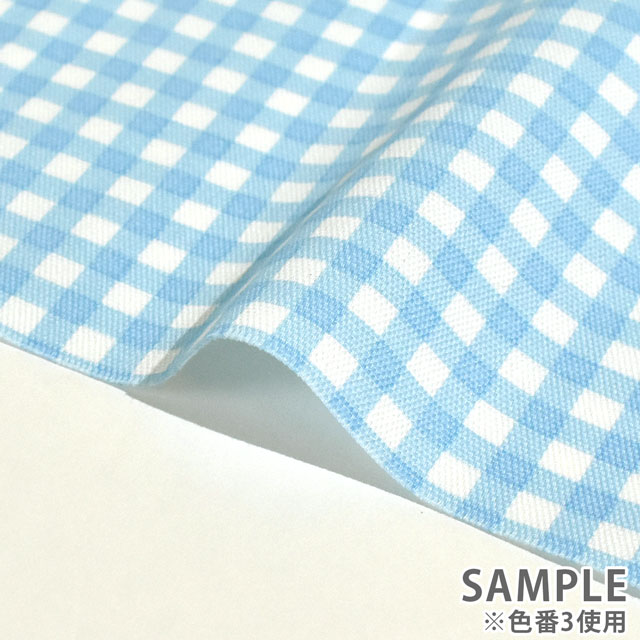 生地 オックスチェックプリント(HSK970) 1.ピンク 09Bk22_