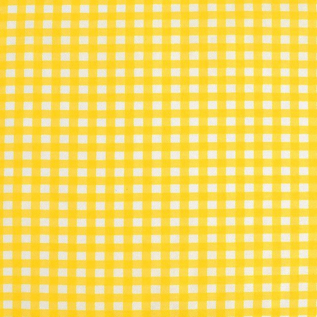 生地 オックスチェックプリント(HSK970) 6.イエロー 09Bk22_