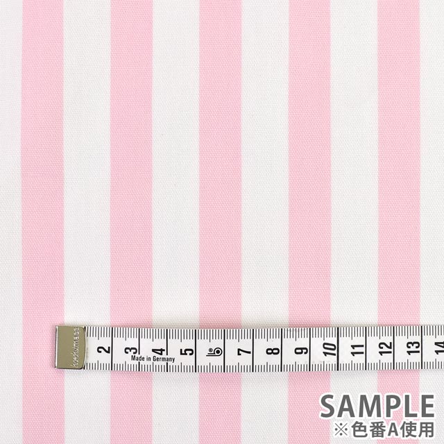 生地 オックスストライププリント (HSK980) A.ピンク 09Bk23_