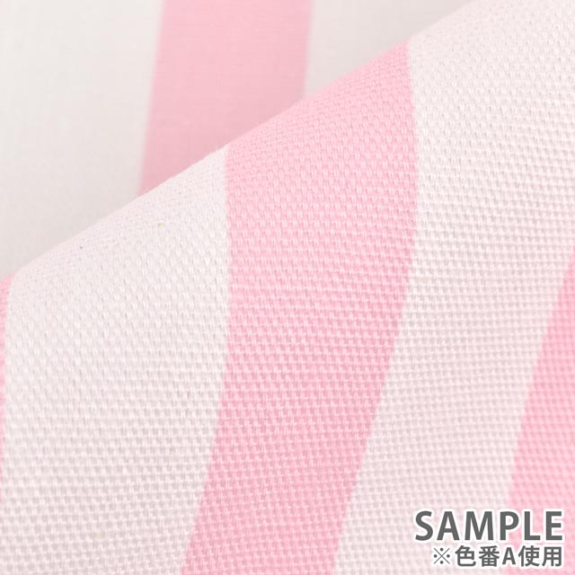 生地 オックスストライププリント (HSK980) A.ピンク 09Bk23_