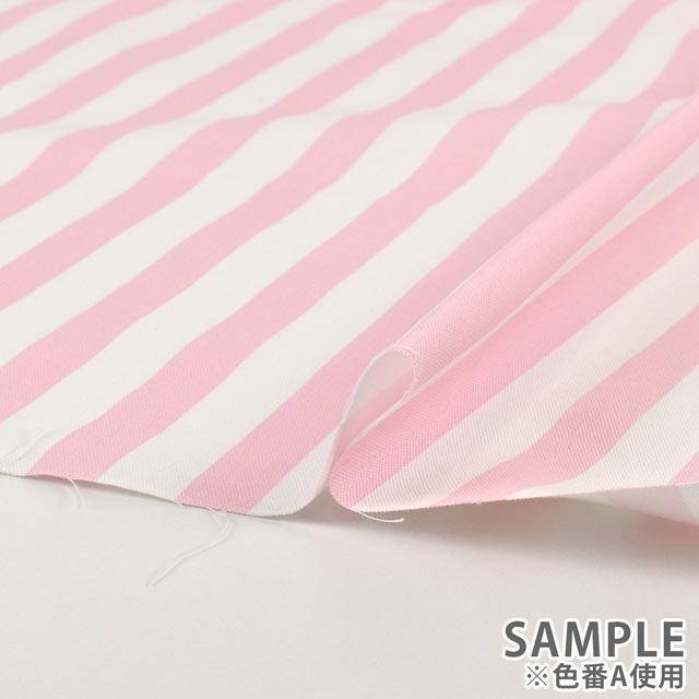 生地 オックスストライププリント (HSK980) A.ピンク 09Bk23_