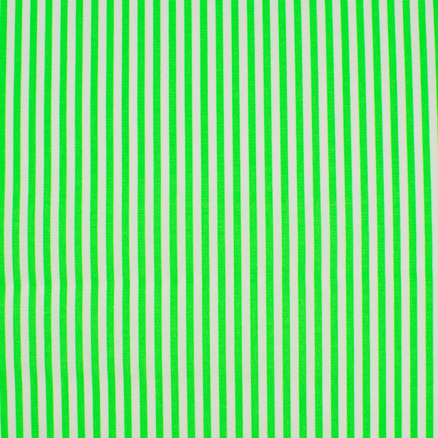 生地 蛍光ストライププリント/オックス(HSK995) 3.蛍光グリーン 09Bk23_