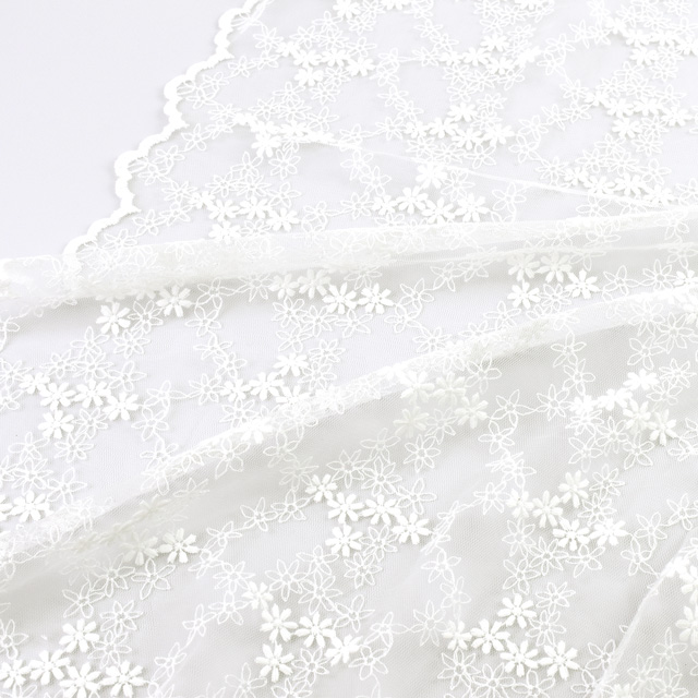 生地 ブロッサムシャワーレース (ICEM834) OF.オフホワイト 10Ac04_