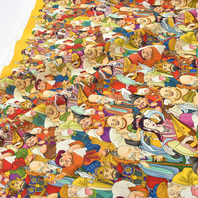 生地 インクジェットプリント/シーチング(KOM001) 1.七福神 09Ag17_