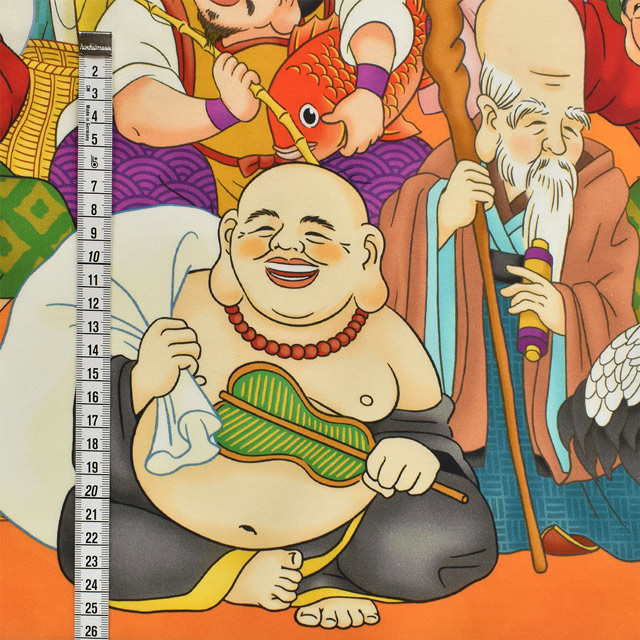 生地 インクジェットプリント/シーチング(KOM001) 1.七福神 09Ag17_