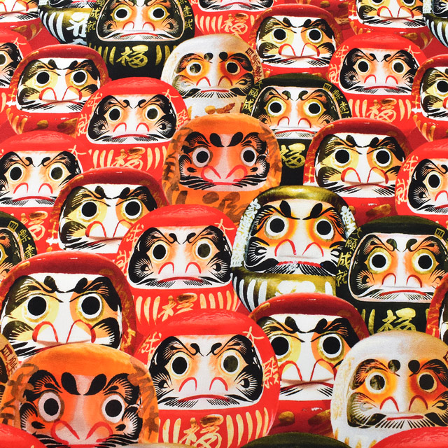 生地 インクジェットプリント/シーチング(KOM002) 2.だるま 09Ag17_