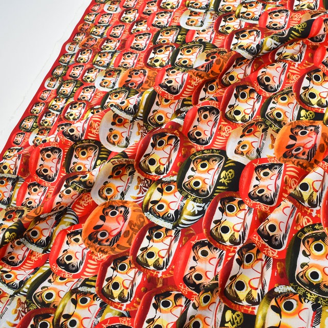 生地 インクジェットプリント/シーチング(KOM002) 2.だるま 09Ag17_