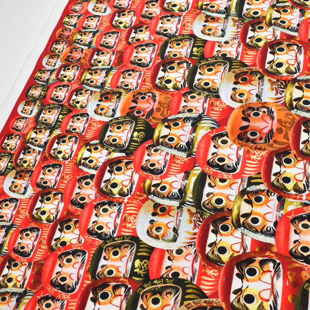 生地 インクジェットプリント/シーチング(KOM002) 2.だるま 09Ag17_