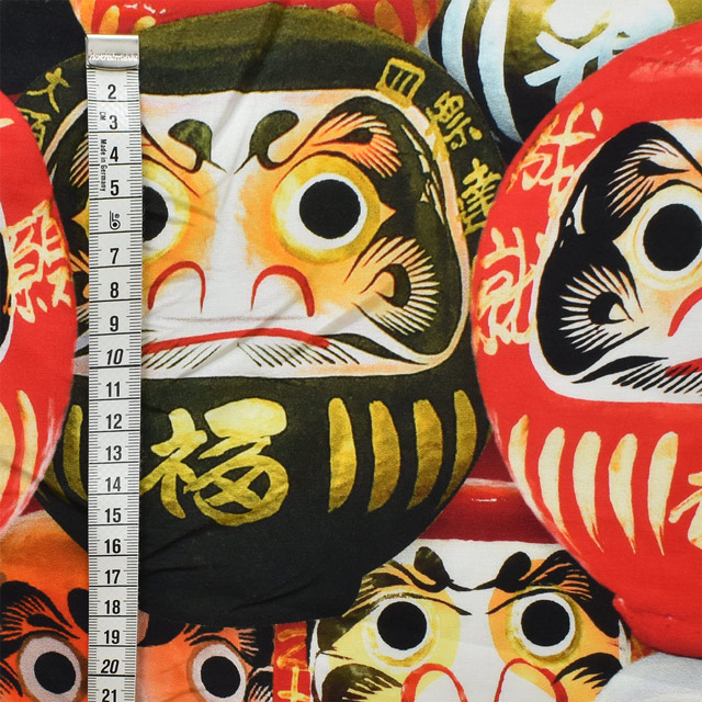 生地 インクジェットプリント/シーチング(KOM002) 2.だるま 09Ag17_