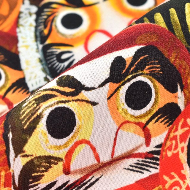 生地 インクジェットプリント/シーチング(KOM002) 2.だるま 09Ag17_