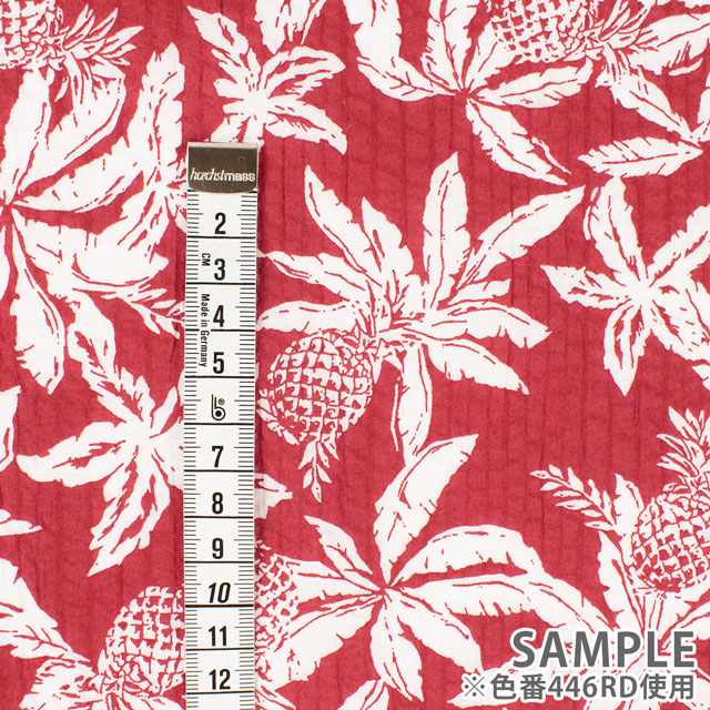 生地 60ローン ミラクルウェーブプリント/リップル パイナップル(KCP606MW) 446GB.ブルー 09Ae99_