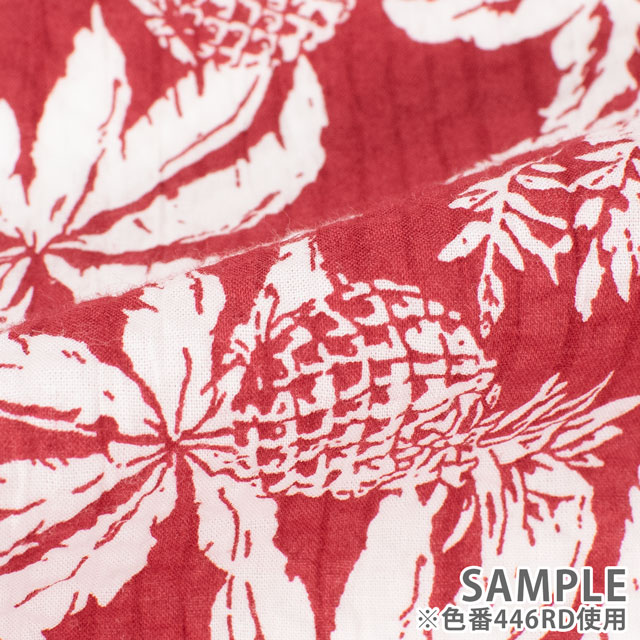 生地 60ローン ミラクルウェーブプリント/リップル パイナップル(KCP606MW) 446GB.ブルー 09Ae99_