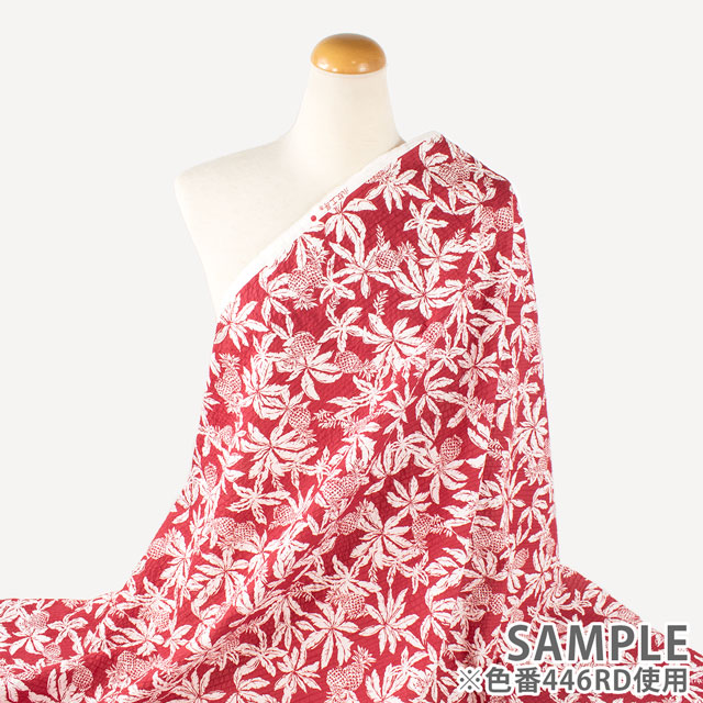 生地 60ローン ミラクルウェーブプリント/リップル パイナップル(KCP606MW) 446GB.ブルー 09Ae99_