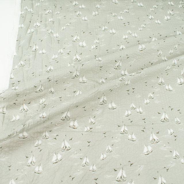 生地 80ローン ミラクルウェーブプリント/リップル ヨット(KCP808MW) 678A.グレー 09Ae99_