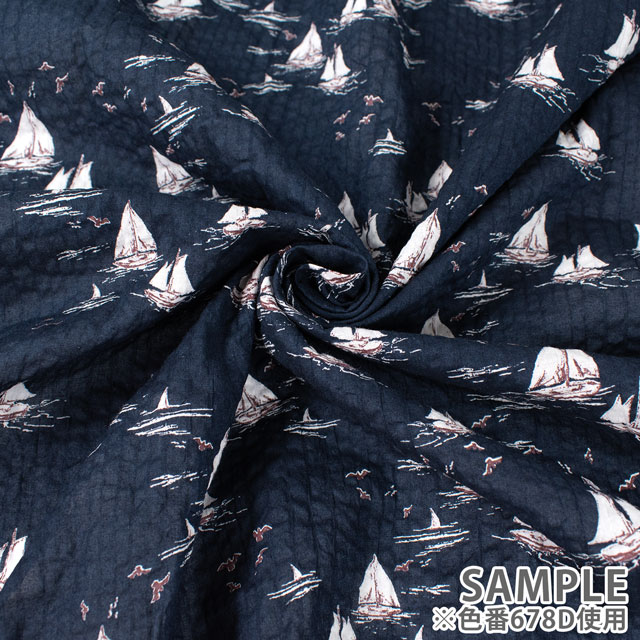 生地 80ローン ミラクルウェーブプリント/リップル ヨット(KCP808MW) 678A.グレー 09Ae99_