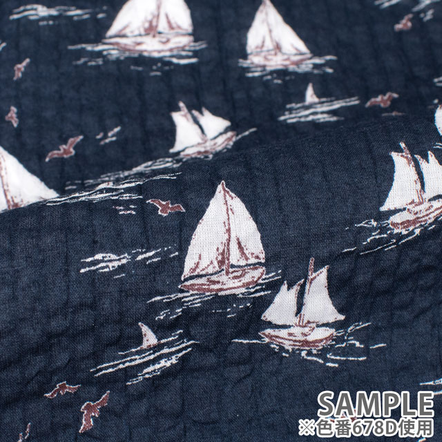 生地 80ローン ミラクルウェーブプリント/リップル ヨット(KCP808MW) 678A.グレー 09Ae99_