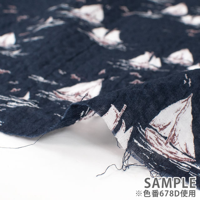 生地 80ローン ミラクルウェーブプリント/リップル ヨット(KCP808MW) 678A.グレー 09Ae99_