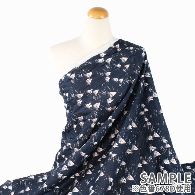 生地 80ローン ミラクルウェーブプリント/リップル ヨット(KCP808MW) 678A.グレー 09Ae99_