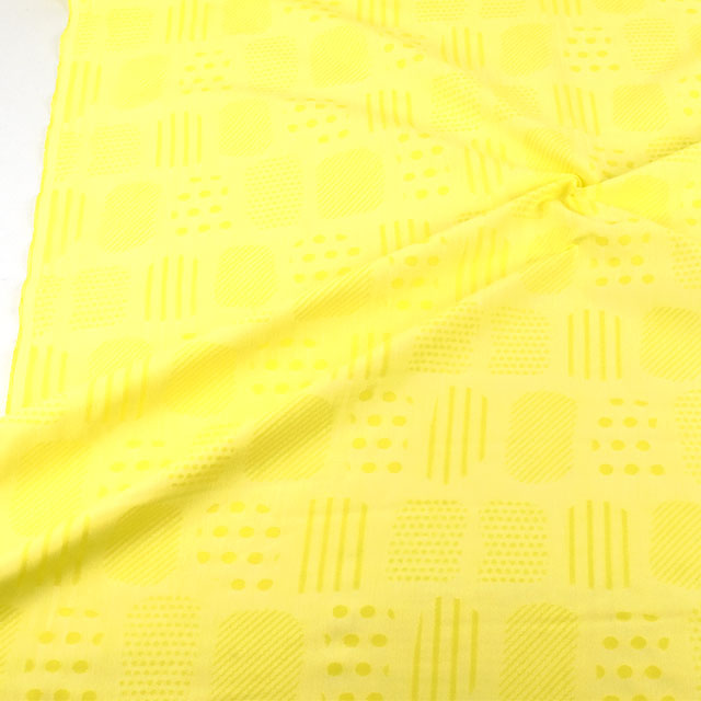 生地 コットンジャガード Circle&line 蛍光(KFJ-05) 1.イエロー 99Zz99_
