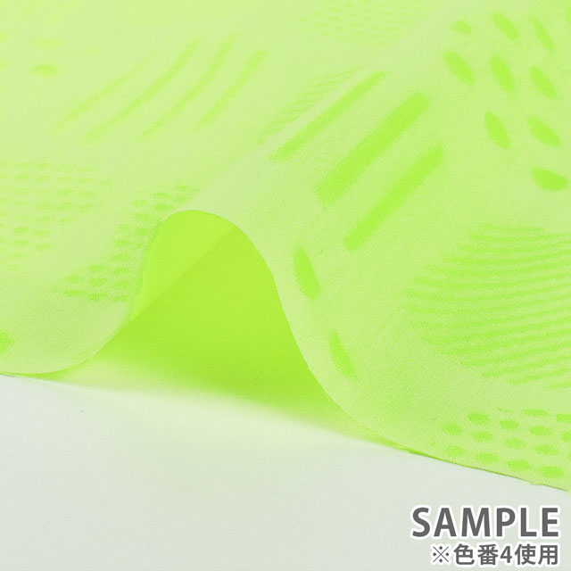 生地 コットンジャガード Circle&line 蛍光(KFJ-05) 1.イエロー 99Zz99_