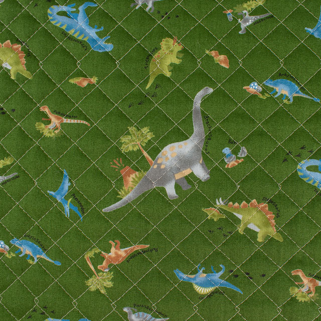 生地 キッズランド 恐竜/キルティング(AQ25111) 13D.グリーン 09Ae99_