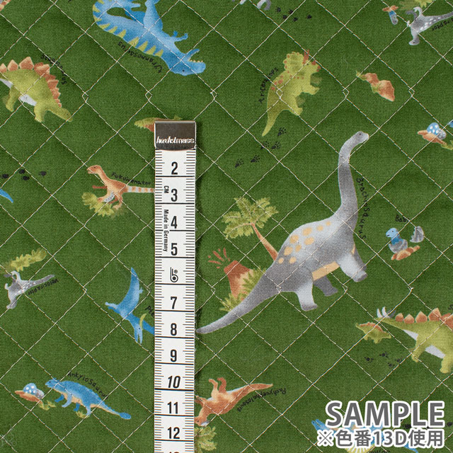 生地 キッズランド 恐竜/キルティング(AQ25111) 13D.グリーン 09Ae99_