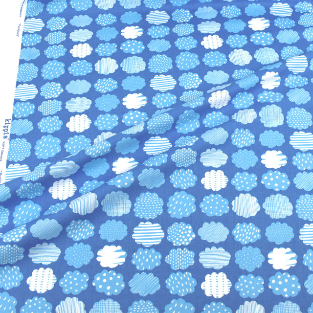 生地 kippis-キッピス- Puolipouta 晴れときどき雲/シーチング (KPS) 11A.ブルー 09Ac04j