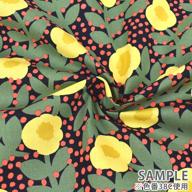 生地 kippis-キッピス- Lentokukka 飛ぶ花/シーチング (KPS) 38A.ピンク×ネイビー 99Zz99j