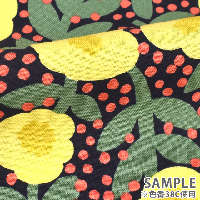 生地 kippis-キッピス- Lentokukka 飛ぶ花/シーチング (KPS) 38A.ピンク×ネイビー 99Zz99j