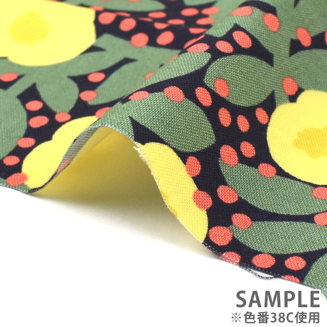 生地 kippis-キッピス- Lentokukka 飛ぶ花/シーチング (KPS) 38A.ピンク×ネイビー 99Zz99j