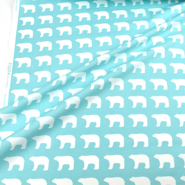 生地 kippis-キッピス- Pieni Jaakarhu 小さなシロクマ/シーチング (KPS) 39C.ライトブルー 09Ac04j