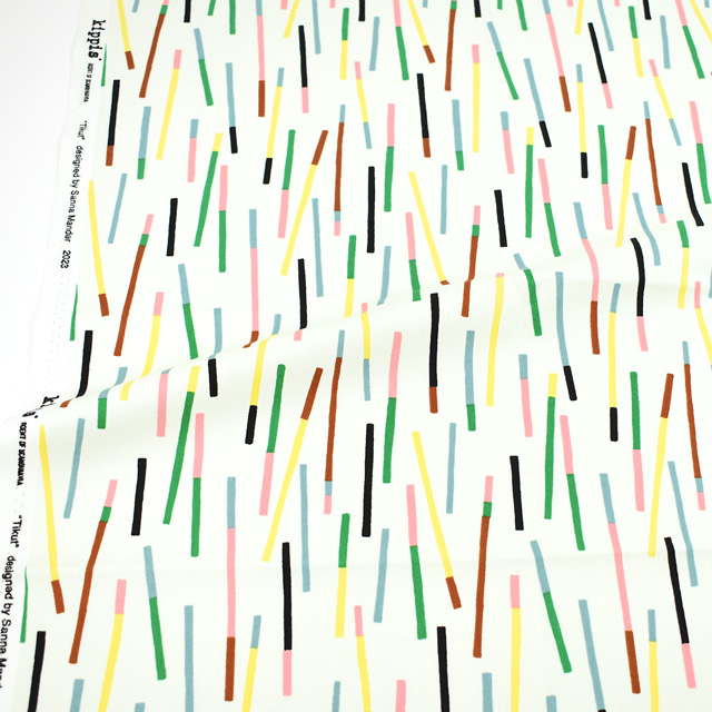 生地 kippis-キッピス- Tikut リズミカルな色エンピツ/オックス(KPO) 67A.オフホワイト 99Zz99j